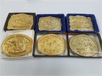 (6) Hesston NFR Ann. Gold Series award buckles