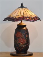Vintage Slag Glass Shade Table Lamp