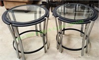 Glass Round End Table