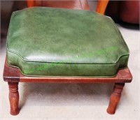 Vintage Ethan Allen Leather Foot Stool