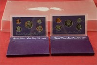 (2) United States Proof Sets - 1989, 1990