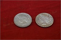 (2) Peace Silver Dollars - 1922s, 1923
