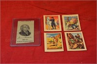 (4) Post Cereal Cards & (1) Cigarette Tapestry
