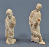 Two Japanese Antique Ivory Figurines