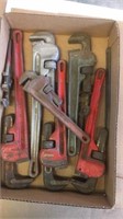 Pipe wrenches, assorted sizes