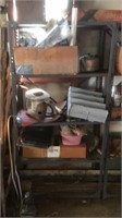 Miscellaneous items and shelving unit