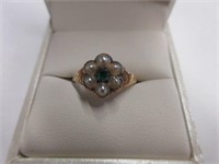 Vintage Pearl and Gemstone Costume Jewelry Ring