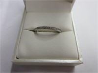 Sterling Silver Ring with Tiny Diamonds