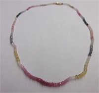 14kt Yellow Gold Natural Sapphire Necklace