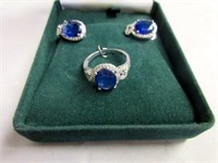 Very Classy Sterling Silver Sapphire Earrings and
