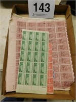 18 full (100) sheets of 3¢ USPS stamps and a few