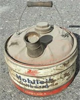 Vintage Mobiloil 2.5 Gal. Oil Can