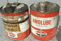 (2) Vintage Amoco 5 Gal. Oil Cans