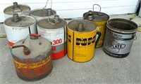 (8) Vintage 5 Gal. Oil Cans