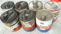 (7) Vintage 5 Gal. Amoco Oil Cans