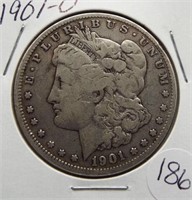 1901-O Morgan silver dollar.