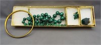 Earth mined Malachite jewelry items including 20"