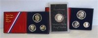(2) Three piece bicentennial silver proof sets