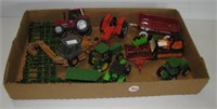 (6) Toy tractor and (6) Farm implements including