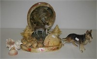 Decorative shell display piece, etc. Measures 9"