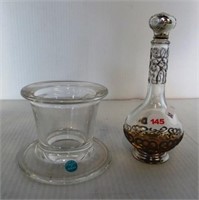Tiffany & Co. perfume bottle with stand. Measures
