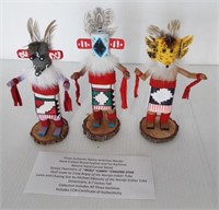 (3) Navajo handcrafted Kachina dolls including