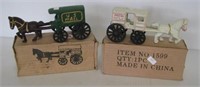 (2) Cast iron horse and carriages including US