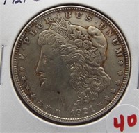 1921-D Morgan silver dollar.