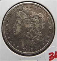 1900-O Morgan silver dollar.
