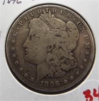 1896-O Morgan silver dollar.