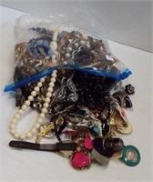 Gallon bag of costume jewelry including