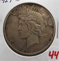 1927-S Peace silver dollar. (Better date).