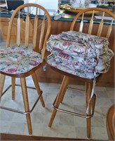 Two Bar Stools With Cushions