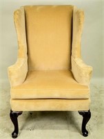 PAIR OF QUEEN ANNE STYLE WING CHAIRS