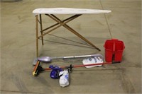 Ironing Board, Mop, Bucket, and Steamers