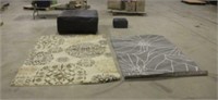 (2) Area Rugs with Ottoman and Cushioned Storage