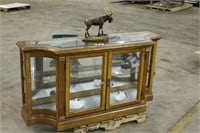 Lighted Glass Display Cabinet with Contents
