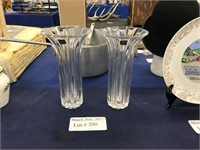 PAIR OF MARQUIS BY WATERFORD CRYSTAL VASES WITH