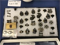 ASSORTMENT OF MILITARY PINS AND INSIGNIAS