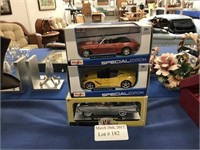 THREE 1:24 SCALE DIE CAST MODEL TOY CARS '68