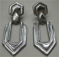 Large Sterling Silver Modernist Earrings