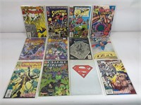 12 comics Superman, Spider-Man, etc