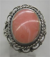Southwest Sterling Silver Pink Jasper Ring