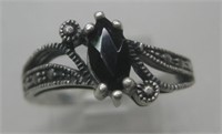 Sterling Silver Black Onyx Ladies Ring