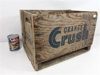 Caisse Orange Crush en bois vintage