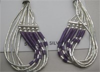 SW Sterling Silver 5-Strand 3" Earrings