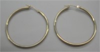 14kt Gold Over  Sterling Silver Hoop Earrings