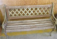 Wood and Cast Iron Bench 50" X 19" X 31"