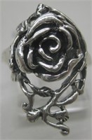 Sterling Silver Abstract Flower Ring