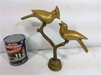 Statue en laiton: 2 oiseaux